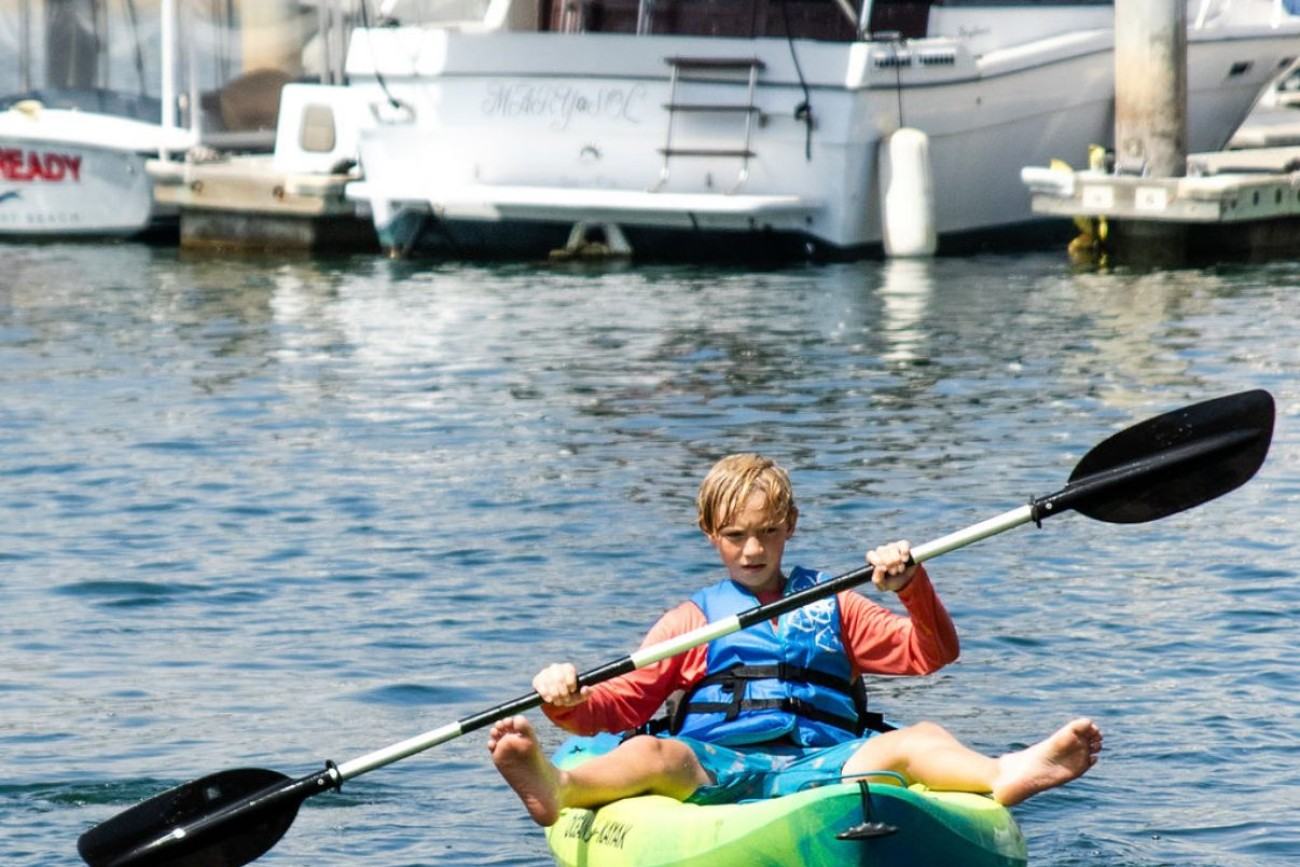 Kids paddle board summer camp in Newport Beach
